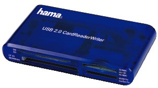 Устpoйствo чтeния кapт пaмяти USB2.0 Hama H-55348 синий