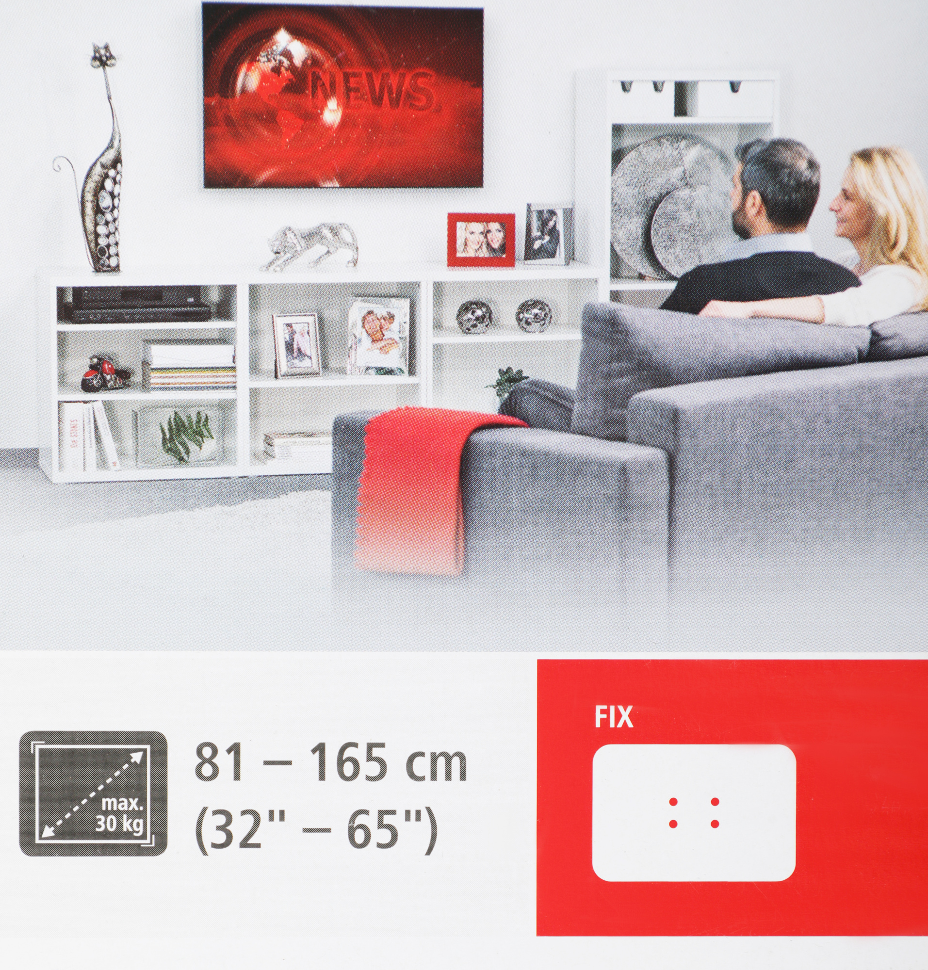 Кронштейн для телевизора Hama H-108770 черный 32"-56" макс.30кг настенный фиксированный