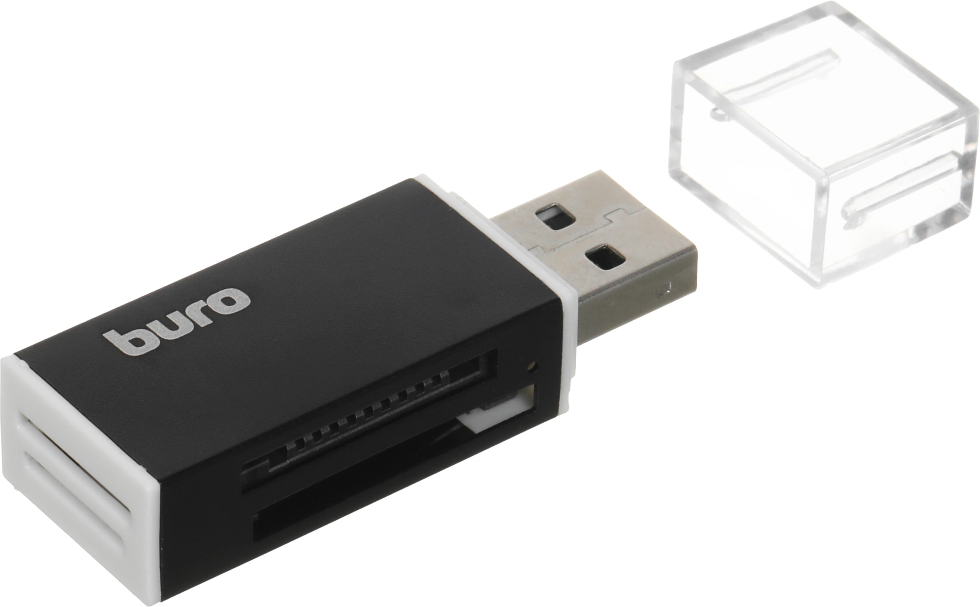 Устройство чтения карт памяти USB2.0 Buro BU-CR-3104 черный — миниатюра 8