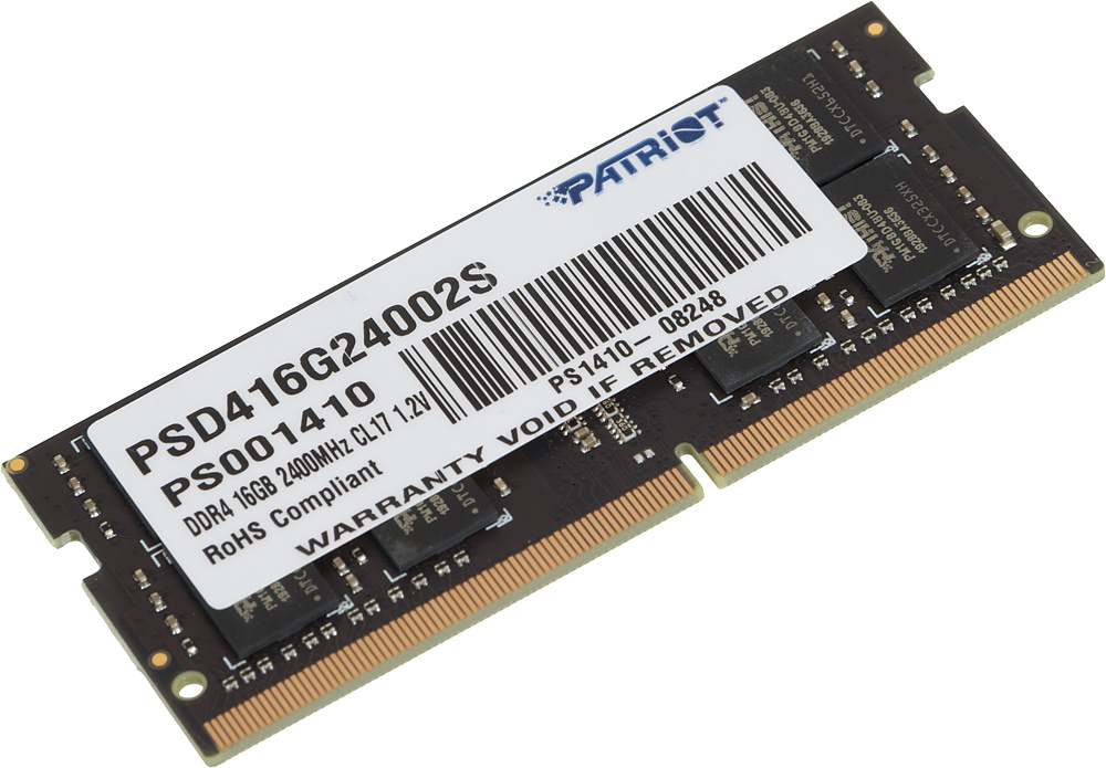 Память DDR4 16Gb 2400MHz Patriot PSD416G24002S RTL PC4-19200 CL17 SO-DIMM 260-pin 1.2В dual rank Ret — миниатюра 4