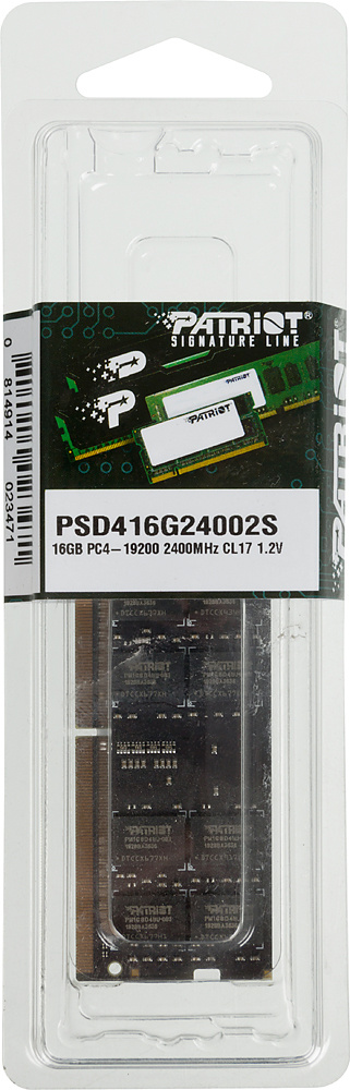 Память DDR4 16Gb 2400MHz Patriot PSD416G24002S RTL PC4-19200 CL17 SO-DIMM 260-pin 1.2В dual rank Ret — миниатюра 5