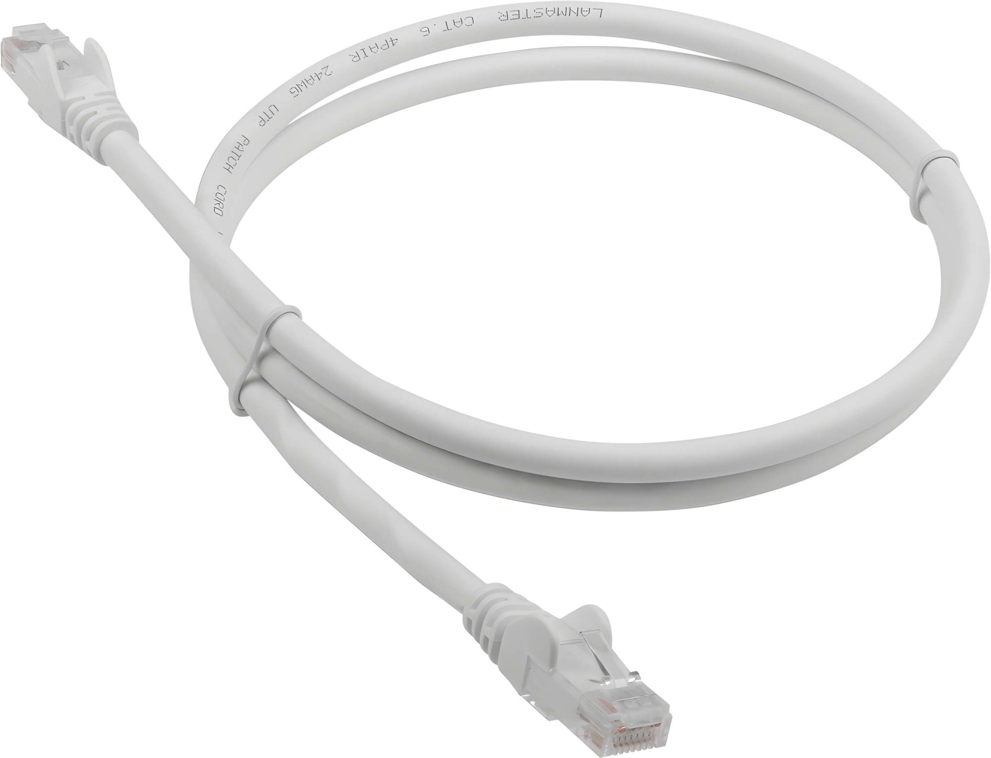 Патч-корд Lanmaster LAN-PC45/U6-2.0-GY UTP RJ-45 вил.-вилка RJ-45 кат.6 2м серый LSZH (уп.:1шт) — миниатюра 2
