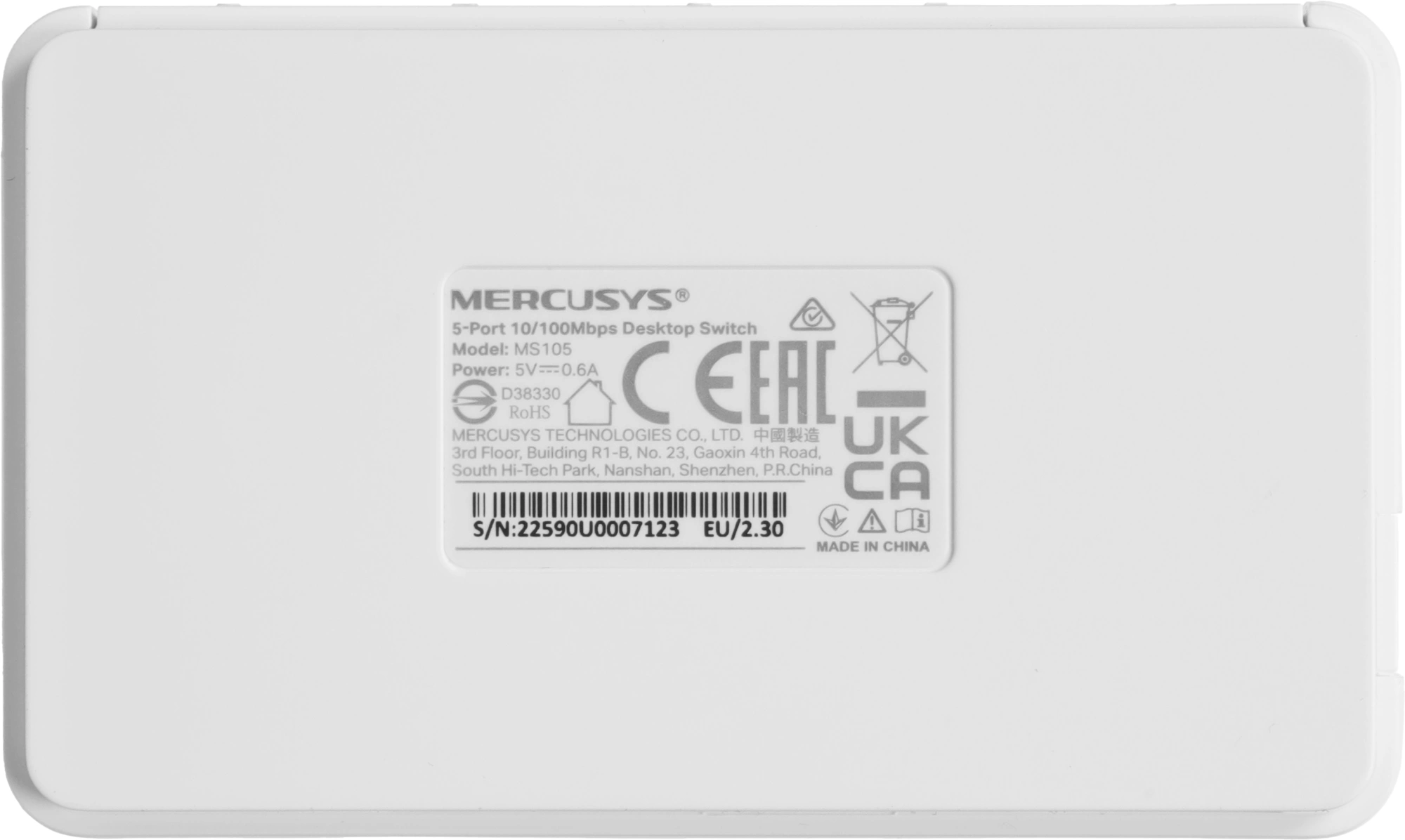 Коммутатор Mercusys MS105 (L2) 5x100Мбит/с неуправляемый — миниатюра 11