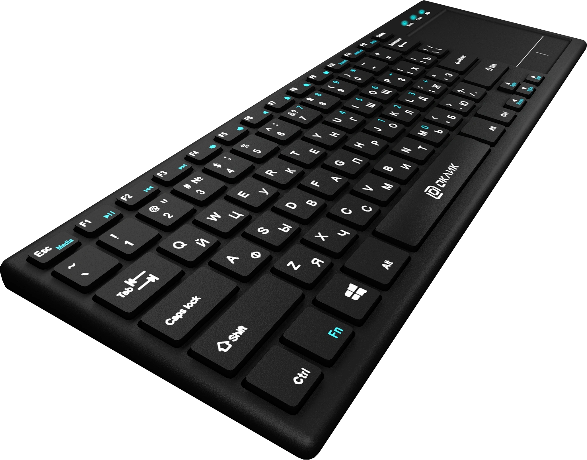Клавиатура Оклик 830ST черный USB беспроводная slim Multimedia Touch (1011937) — миниатюра 4