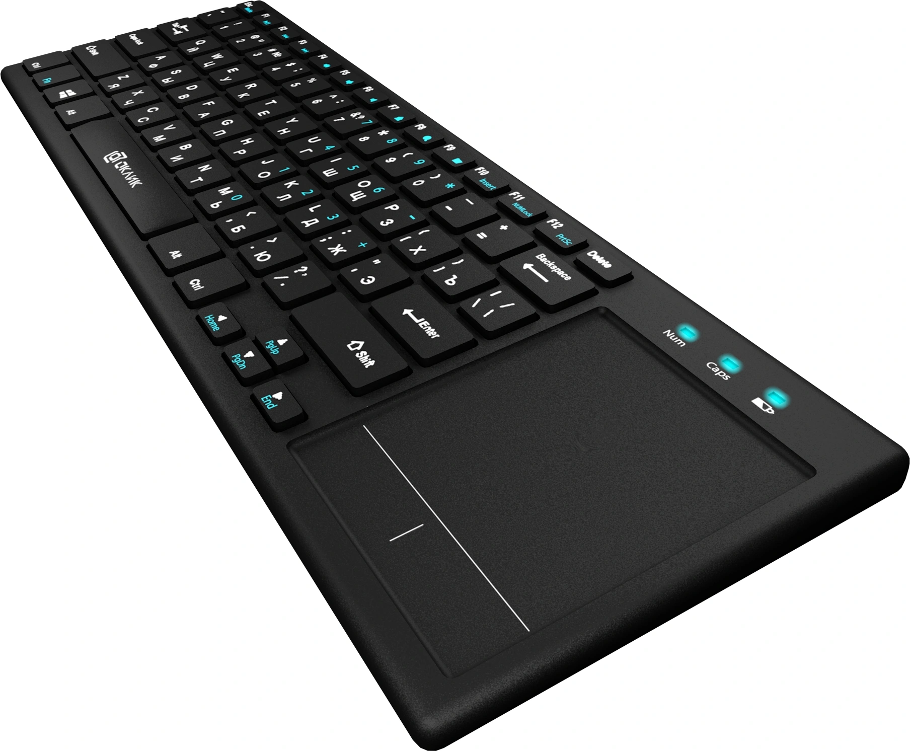 Клавиатура Оклик 830ST черный USB беспроводная slim Multimedia Touch (1011937) — миниатюра 5