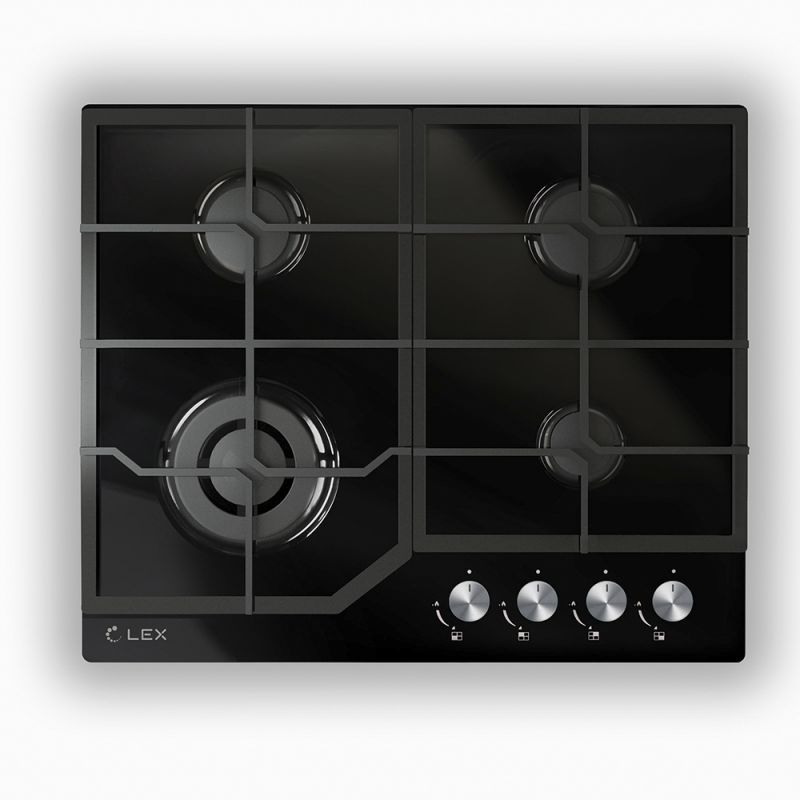 Газовая варочная поверхность Lex GVG 640-1 BL черный — фото 1