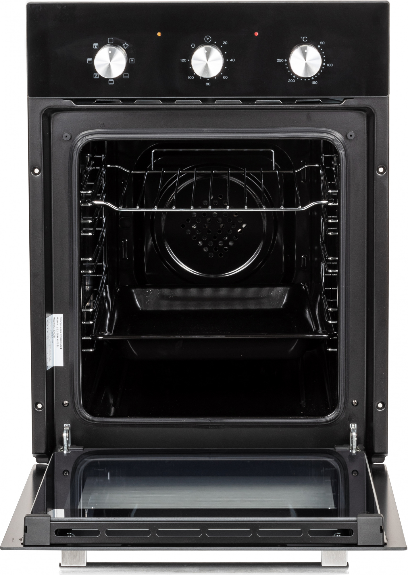 Духовой шкаф Электрический Lex EDM 4570 BL стекло черное — миниатюра 2
