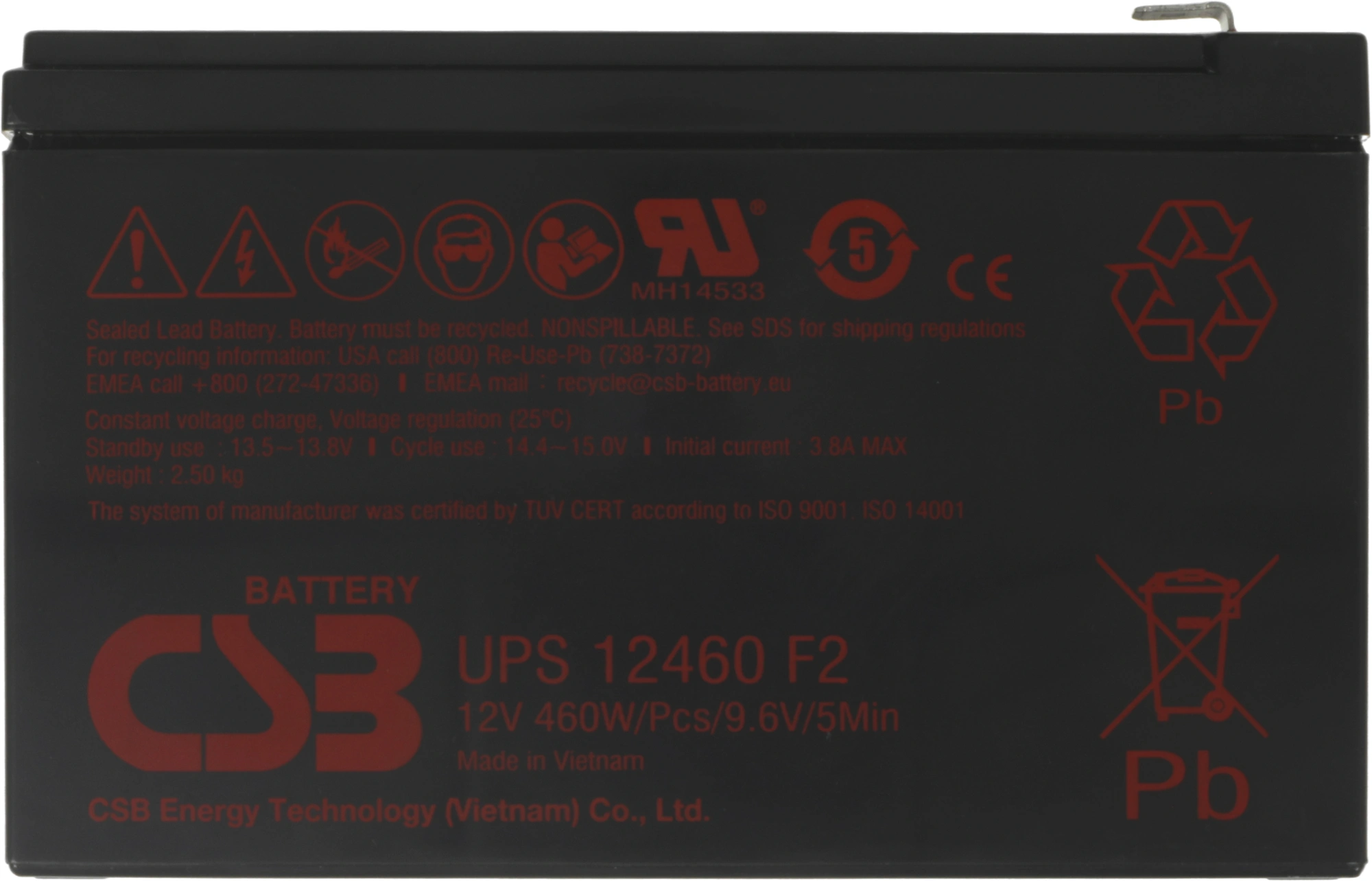 Батарея для ИБП CSB UPS12460 F2 12В 9Ач — миниатюра 4