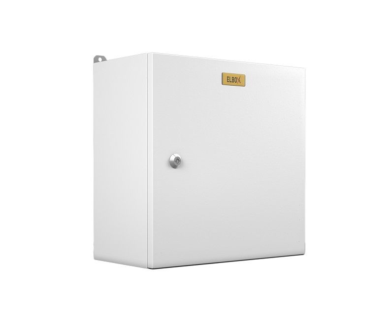Шкаф электротехнический Elbox ELBOX EMW-500.400.210-1-IP66 одноствор. настенный 500мм 400мм 210мм 195мм IP66 несъемн.бок.пан. 100кг светло-серый сталь — миниатюра 4