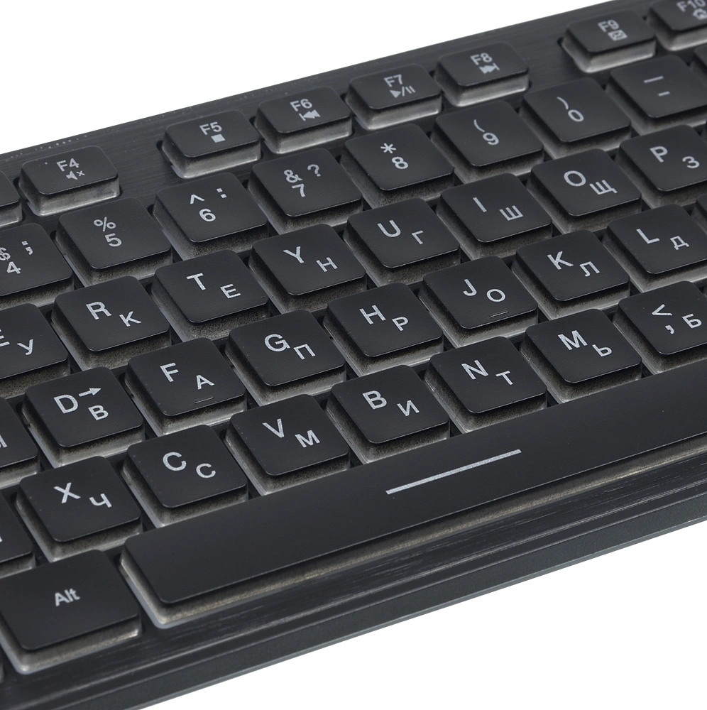 Клавиатура Оклик 550ML черный USB slim Multimedia LED (1061617) кабель 1.5м — миниатюра 10