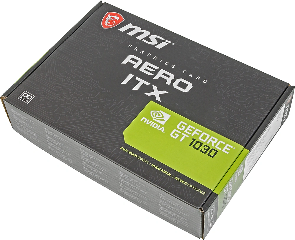 Видеокарта MSI PCI-E 3.0 GT 1030 AERO ITX 2GD4 OC NVIDIA GeForce GT 1030 2Gb 64bit DDR4 1189/2100 HDMIx1 HDCP Ret — миниатюра 5