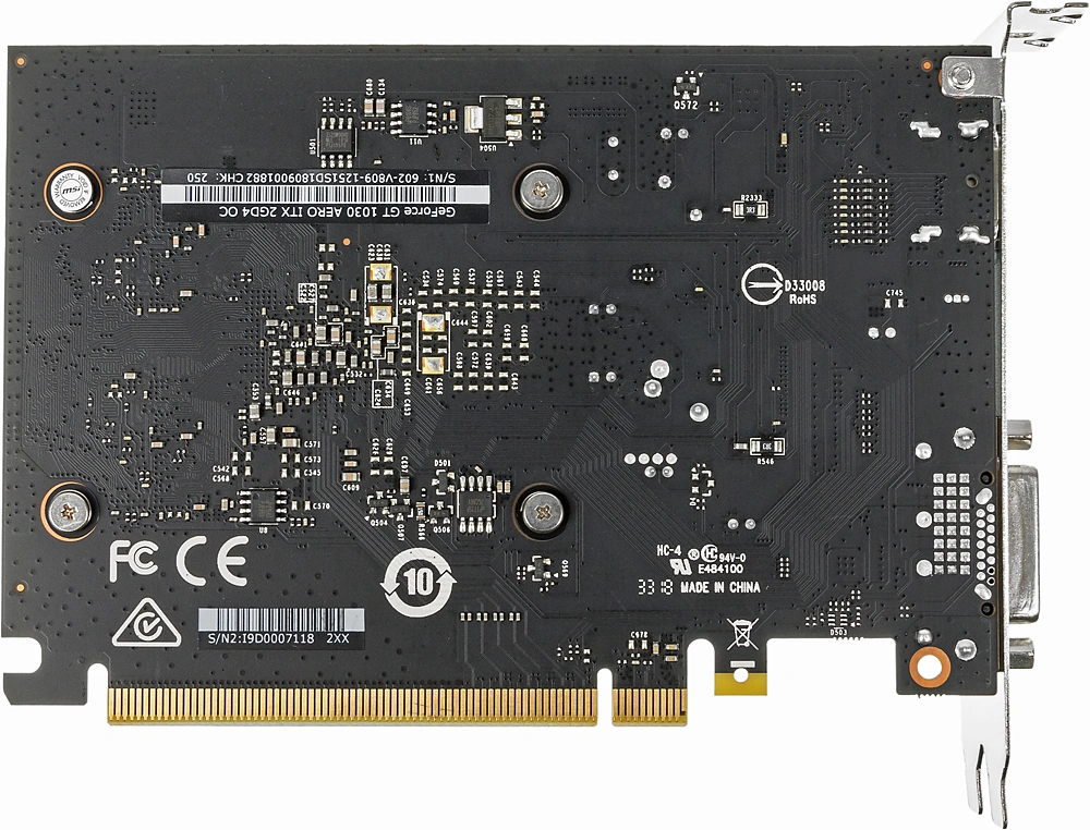 Видеокарта MSI PCI-E 3.0 GT 1030 AERO ITX 2GD4 OC NVIDIA GeForce GT 1030 2Gb 64bit DDR4 1189/2100 HDMIx1 HDCP Ret — миниатюра 3