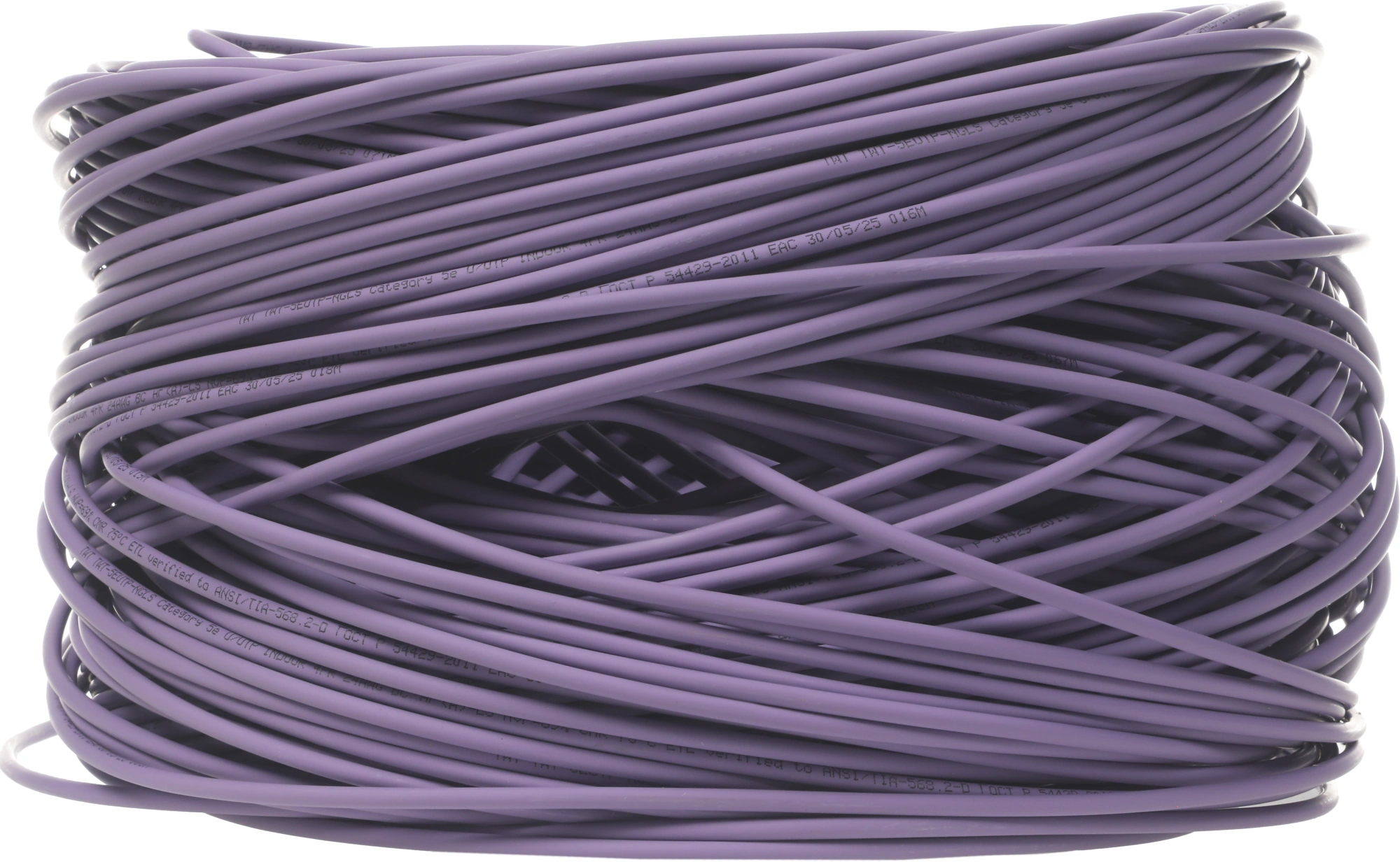 Кабель информационный Lanmaster TWT-5EUTP-NGLS кат.5E UTP 4 пары 24AWG PVC внутренний 305м фиолетовый — миниатюра 4