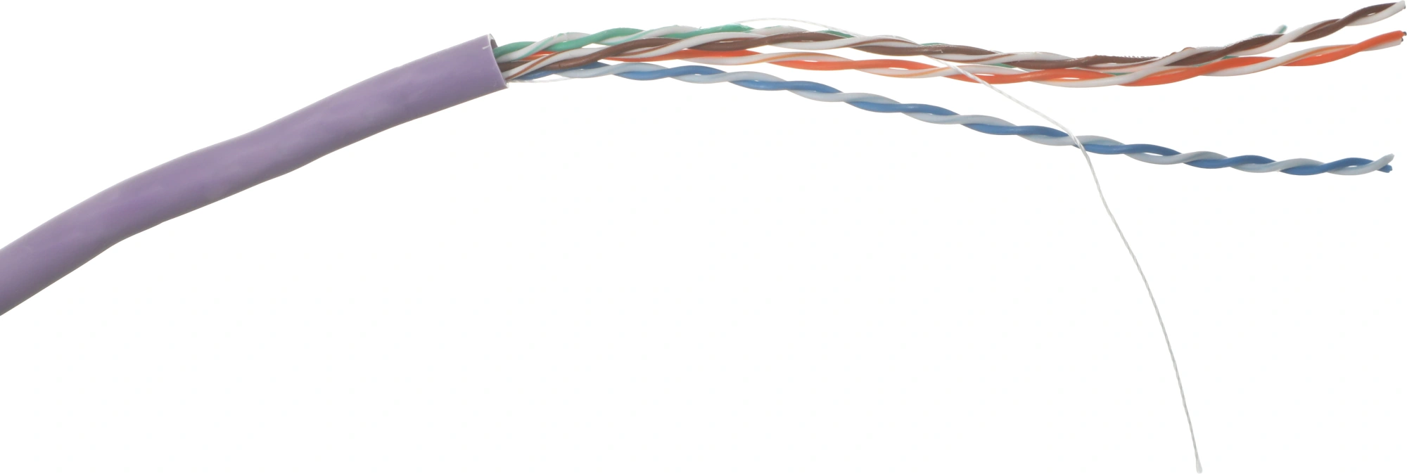 Кабель информационный Lanmaster TWT-5EUTP-NGLS кат.5E UTP 4 пары 24AWG PVC внутренний 305м фиолетовый — миниатюра 5