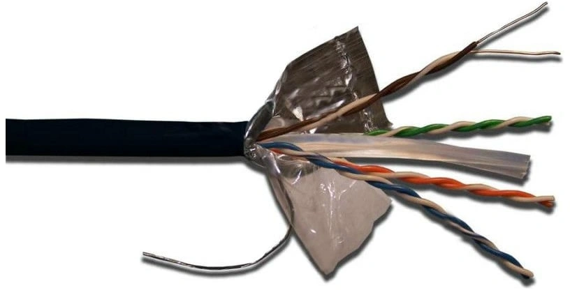 Кабель информационный Lanmaster LAN-6EFTP-WP-OUT кат.6 FTP 4 пары 24AWG PE внешний 305м черный — миниатюра 2