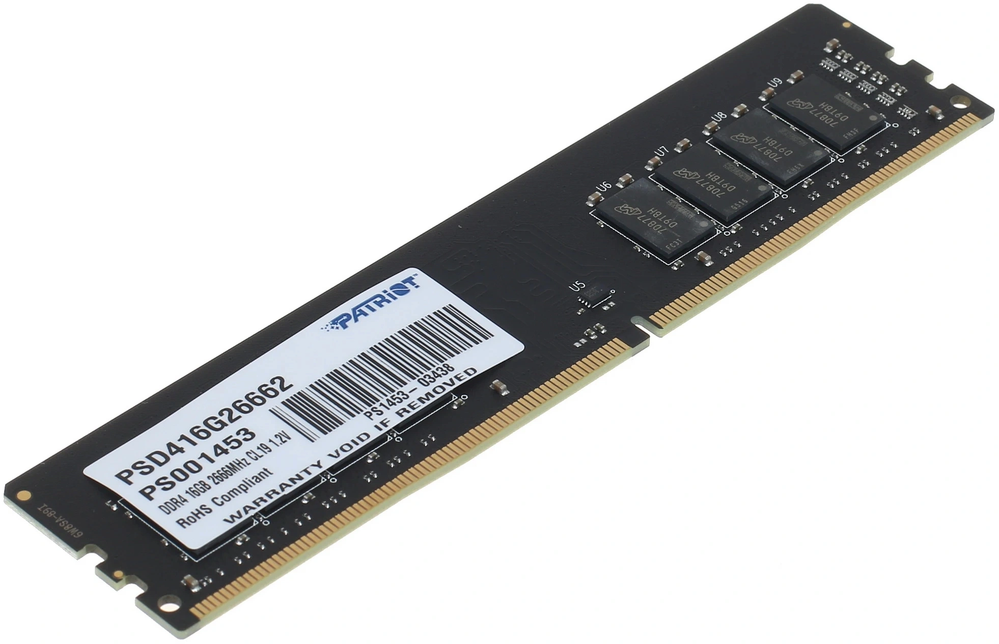Память DDR4 16GB 2666MHz Patriot PSD416G26662 Signature RTL PC4-21300 CL19 DIMM UDIMM 288-pin 1.2В single rank Ret — миниатюра 6