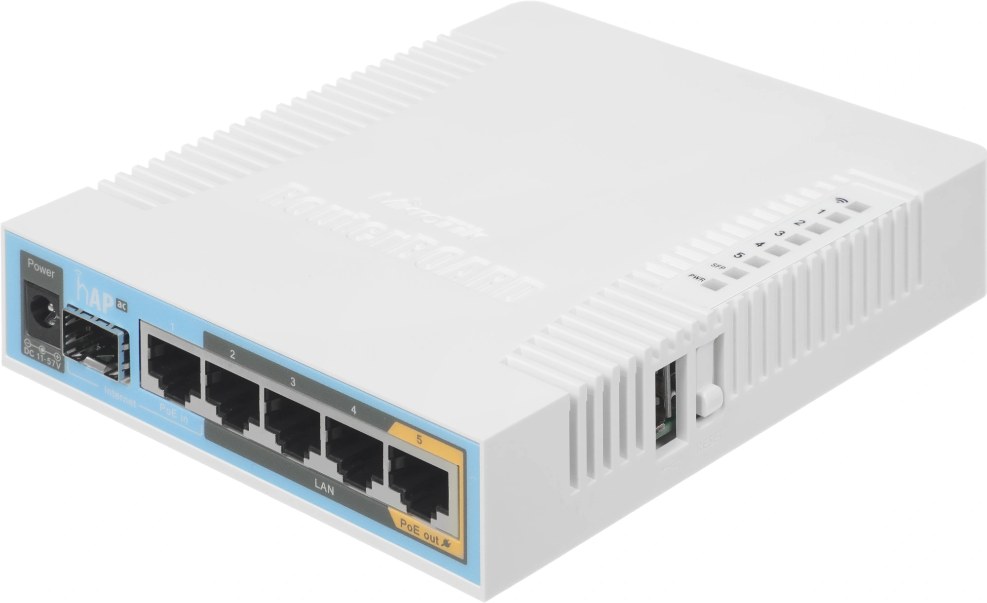 Роутер беспроводной MikroTik hAP ac (RB962UIGS-5HACT2HNT) AC1750 10/100/1000BASE-TX/SFP белый — фото 1