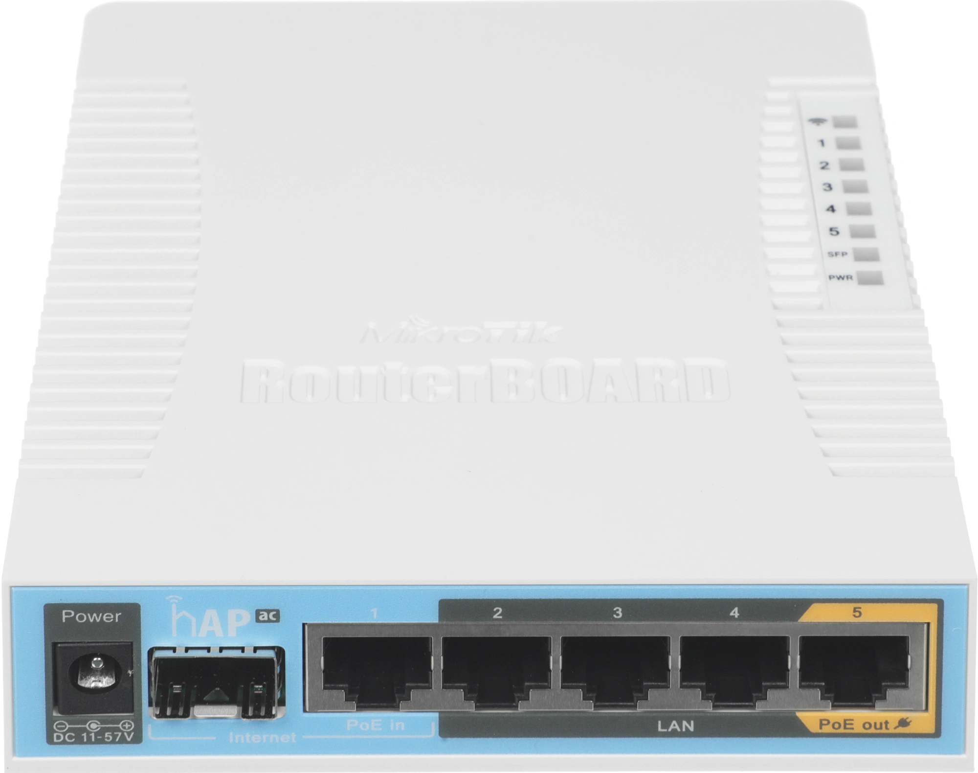 Роутер беспроводной MikroTik hAP ac (RB962UIGS-5HACT2HNT) AC1750 10/100/1000BASE-TX/SFP белый — миниатюра 14