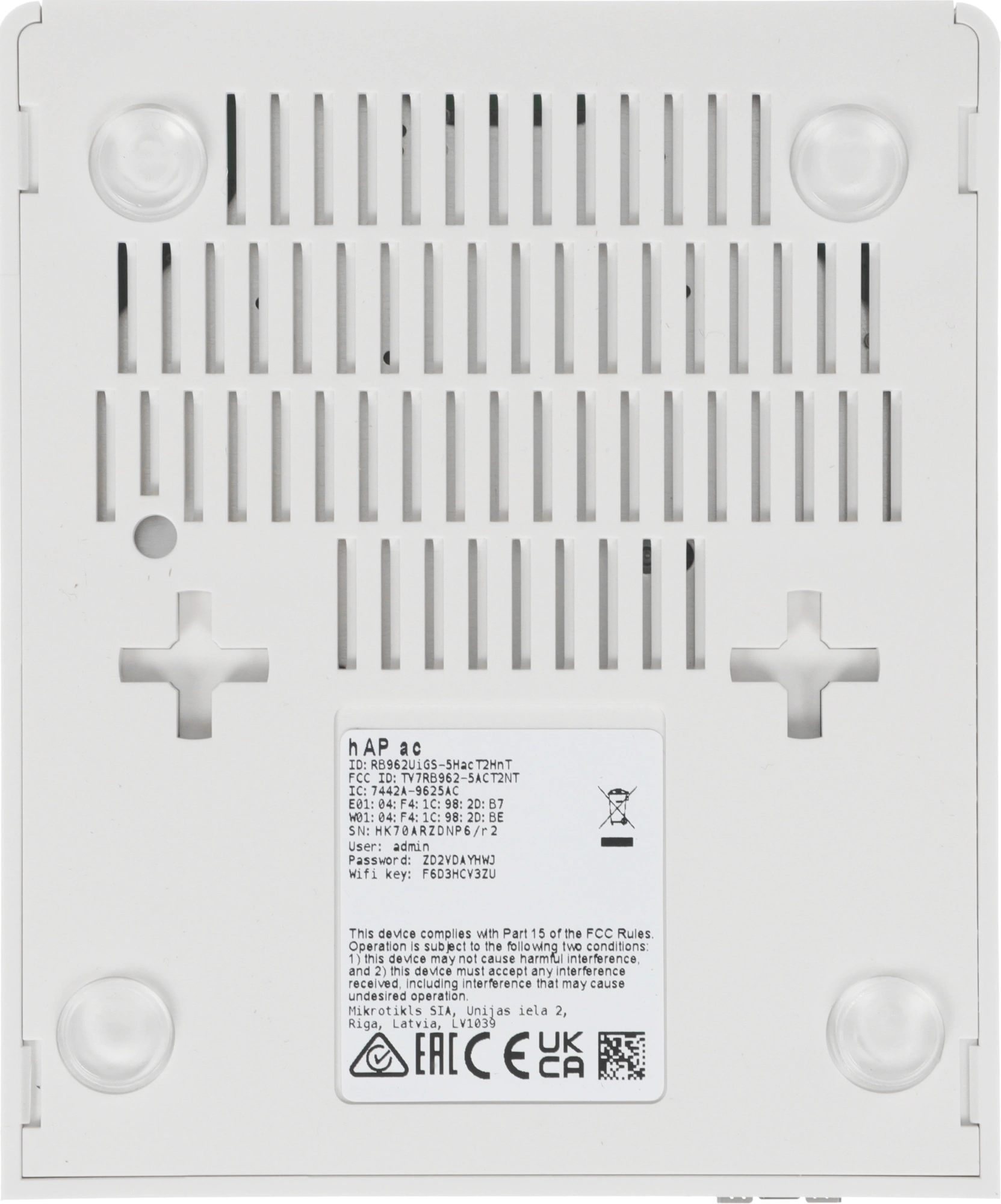 Роутер беспроводной MikroTik hAP ac (RB962UIGS-5HACT2HNT) AC1750 10/100/1000BASE-TX/SFP белый — миниатюра 7