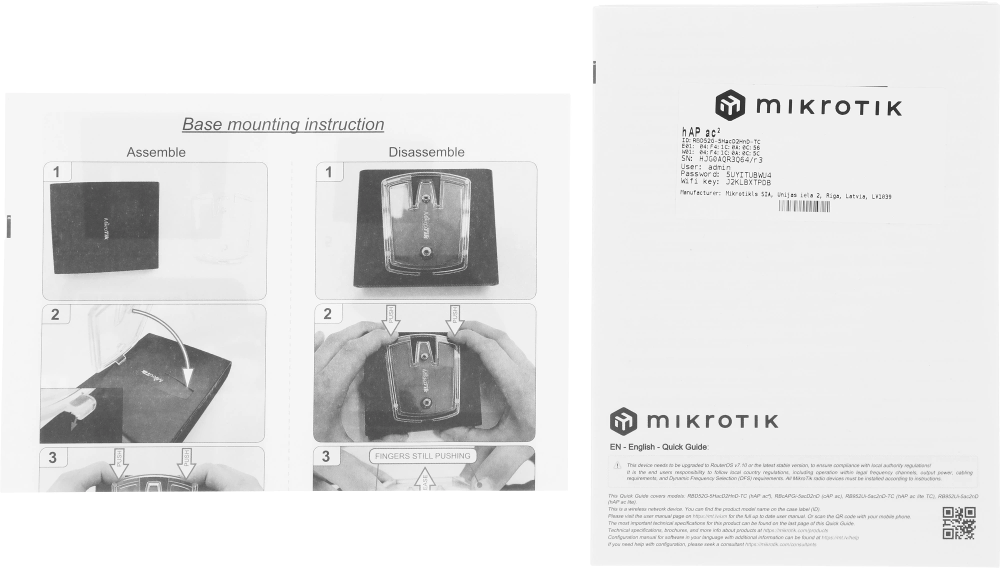 Роутер беспроводной MikroTik hAP ac2 (RBD52G-5HACD2HND-TC) AC1200 10/100/1000BASE-TX/4G ready черный — фото 1