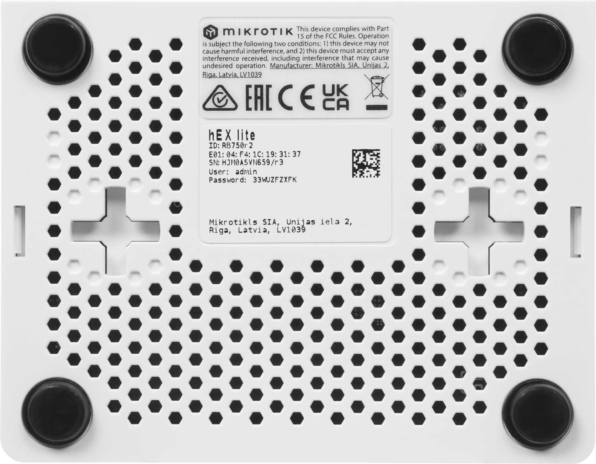 Роутер MikroTik hEX lite (RB750R2) 10/100BASE-TX белый — миниатюра 12