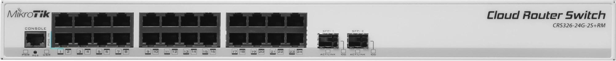 Коммутатор MikroTik CRS326-24G-2S+RM (L3) 24x1Гбит/с 2SFP+ управляемый — миниатюра 6