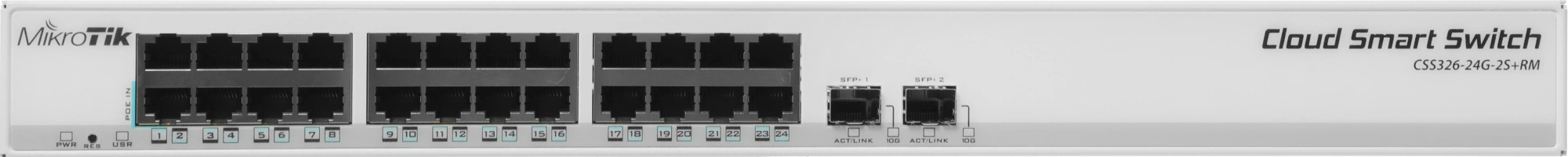 Коммутатор MikroTik CSS326-24G-2S+RM (L2) 24x1Гбит/с 2SFP+ управляемый — миниатюра 6