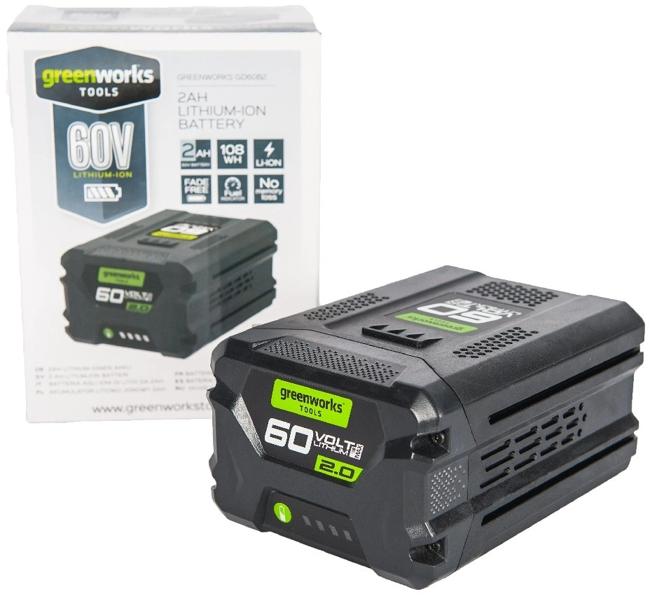 Батарея аккумуляторная Greenworks G60B2 60В 2Ач Li-Ion (2918307) — миниатюра 5