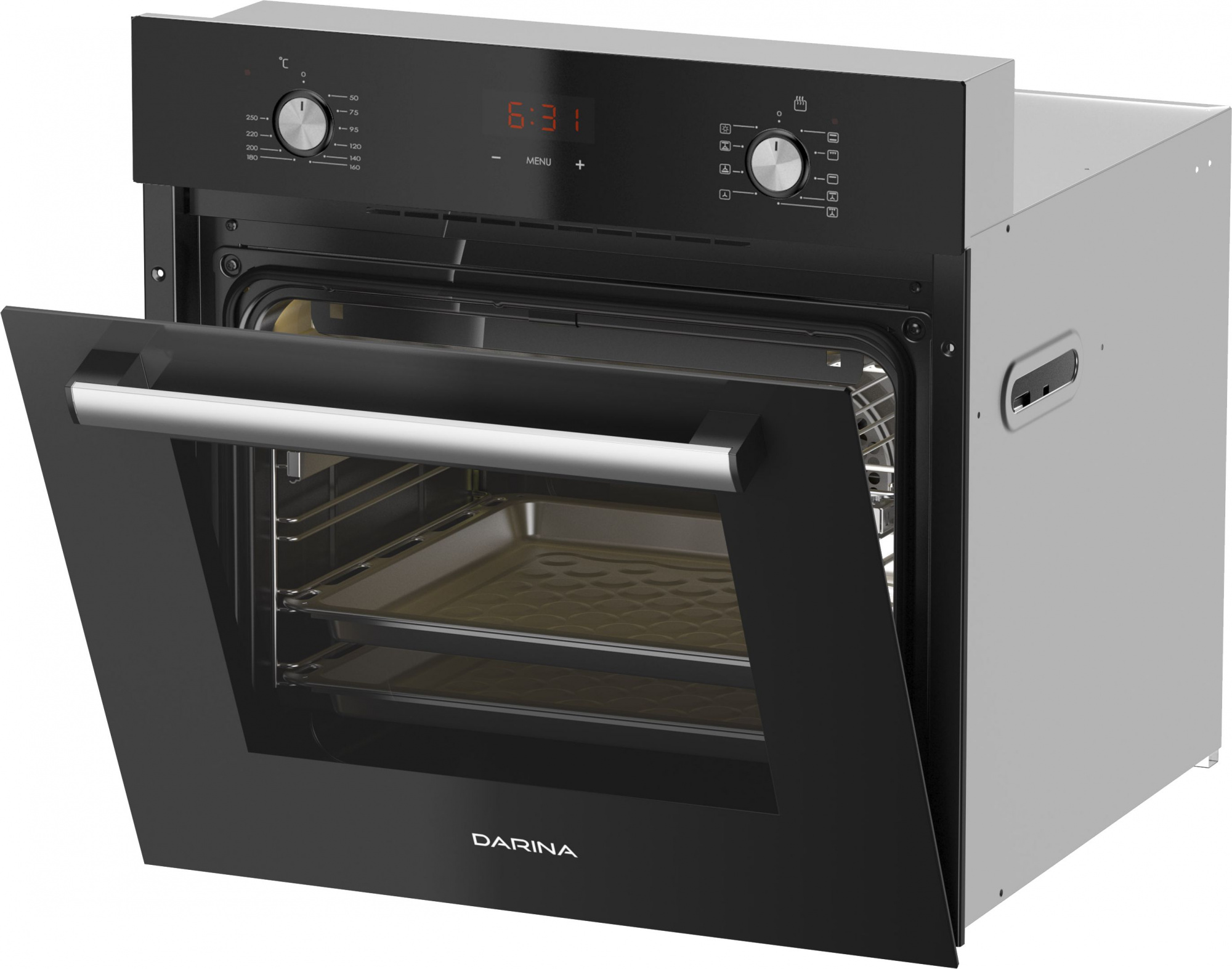 Духовой шкаф Электрический Darina 2V5 BDE 112 708 B черный/стекло черное — миниатюра 13
