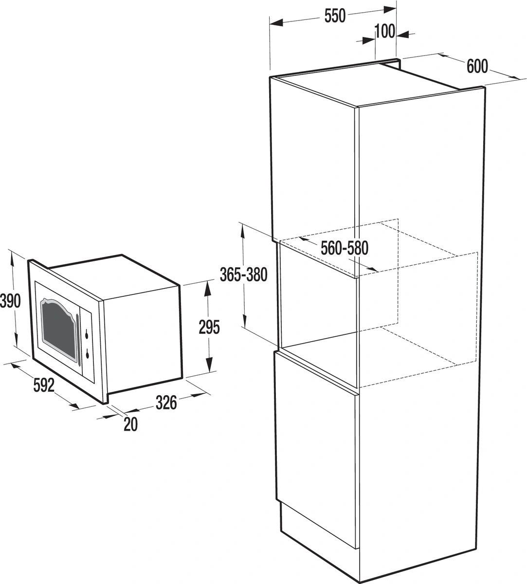 Микроволновая печь Gorenje BM235CLI 23л. 800Вт слоновая кость (встраиваемая) — миниатюра 7