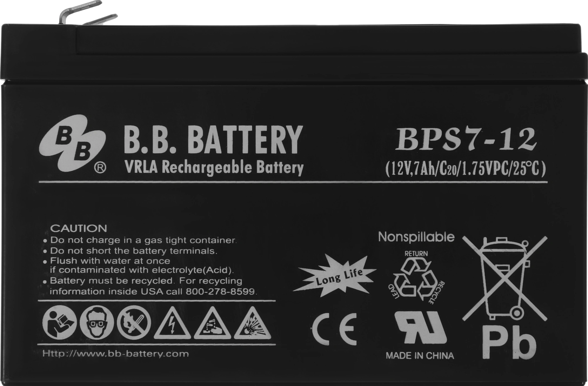 Батарея для ИБП BB BPS 7-12 12В 7Ач — миниатюра 6