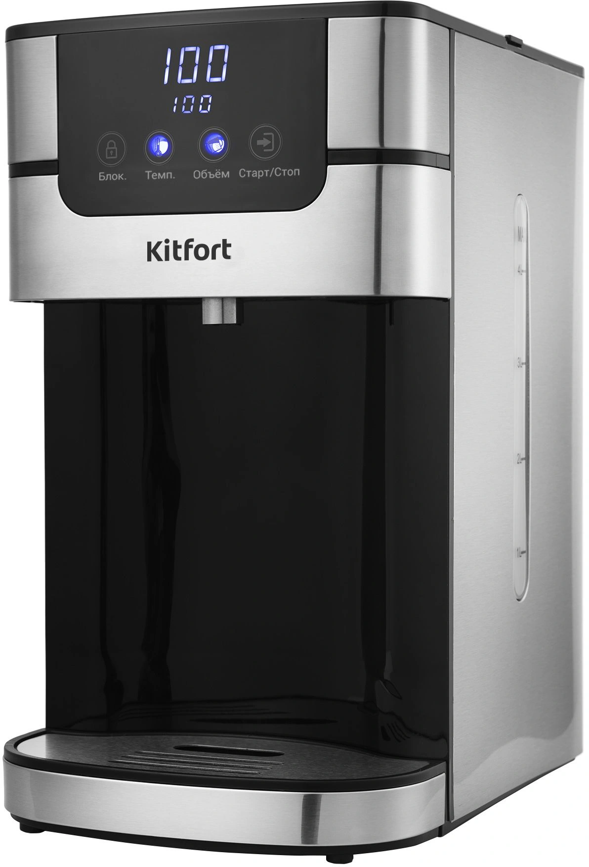 Термопот Kitfort КТ-2501 4л. 2618Вт черный/серебристый — миниатюра 3