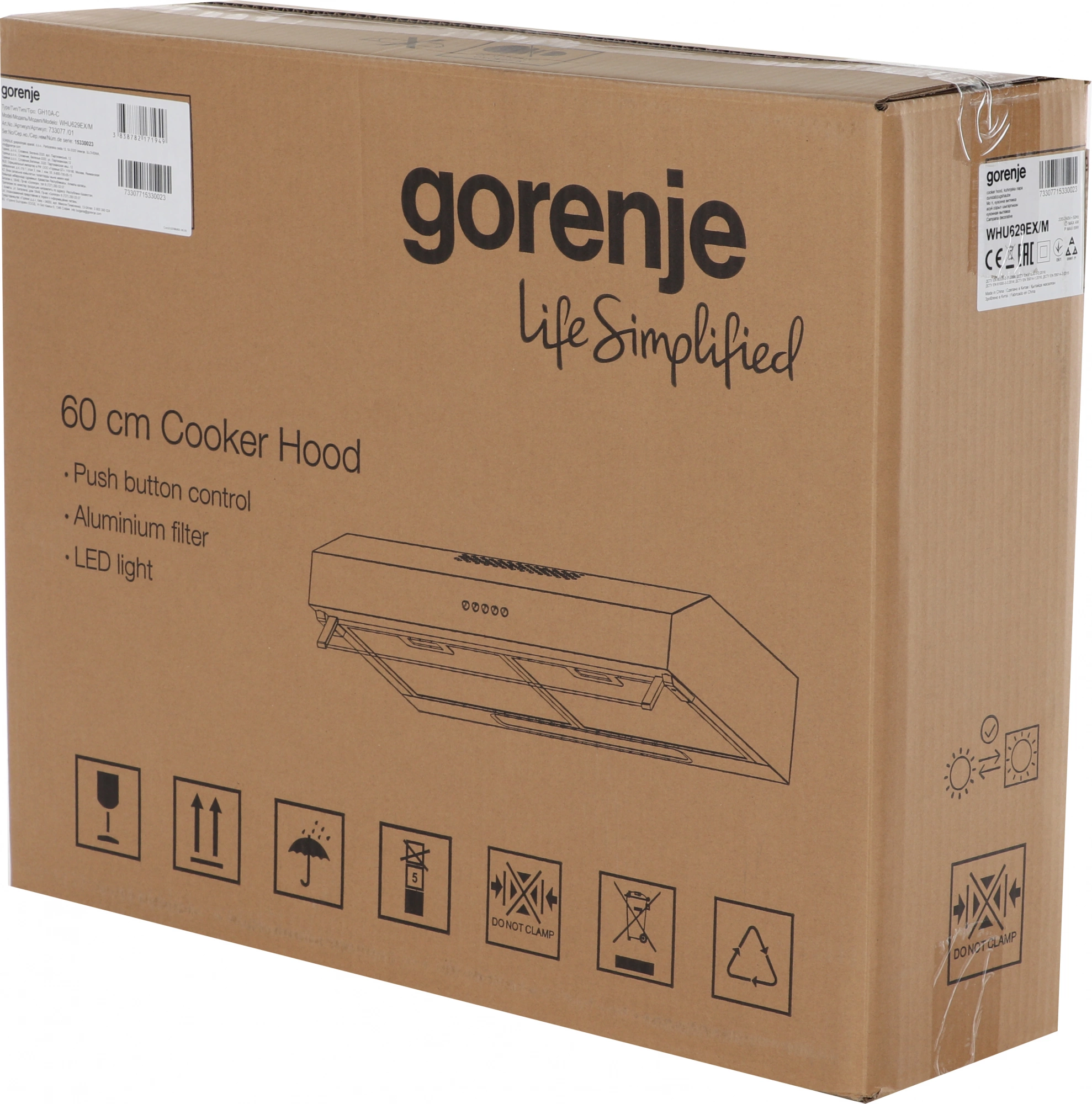 Вытяжка козырьковая Gorenje WHU629EX/M нержавеющая сталь управление: кнопочное (1 мотор) — миниатюра 2