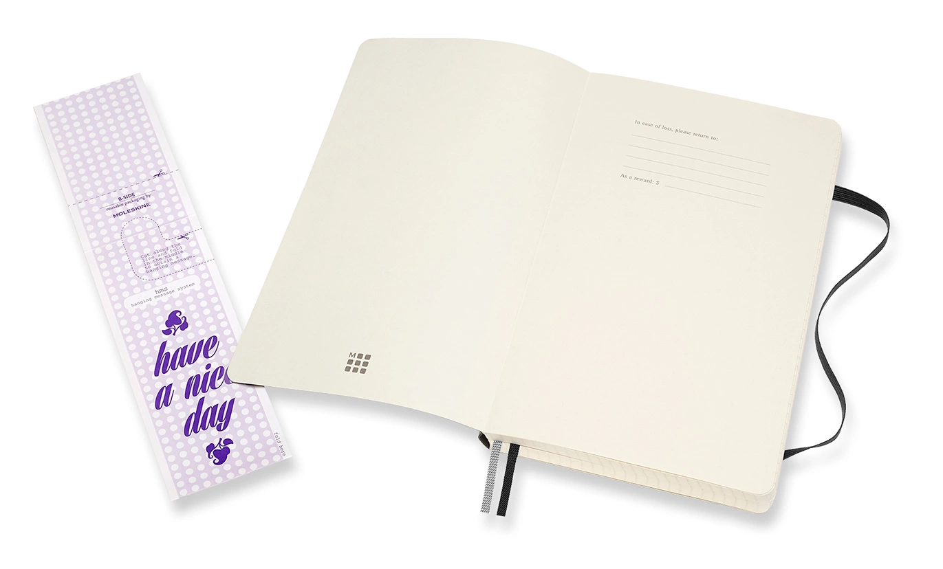 Блокнот Moleskine CLASSIC SOFT EXPENDED QP617EXP Large 130х210мм 400стр. клетка мягкая обложка черный — миниатюра 3