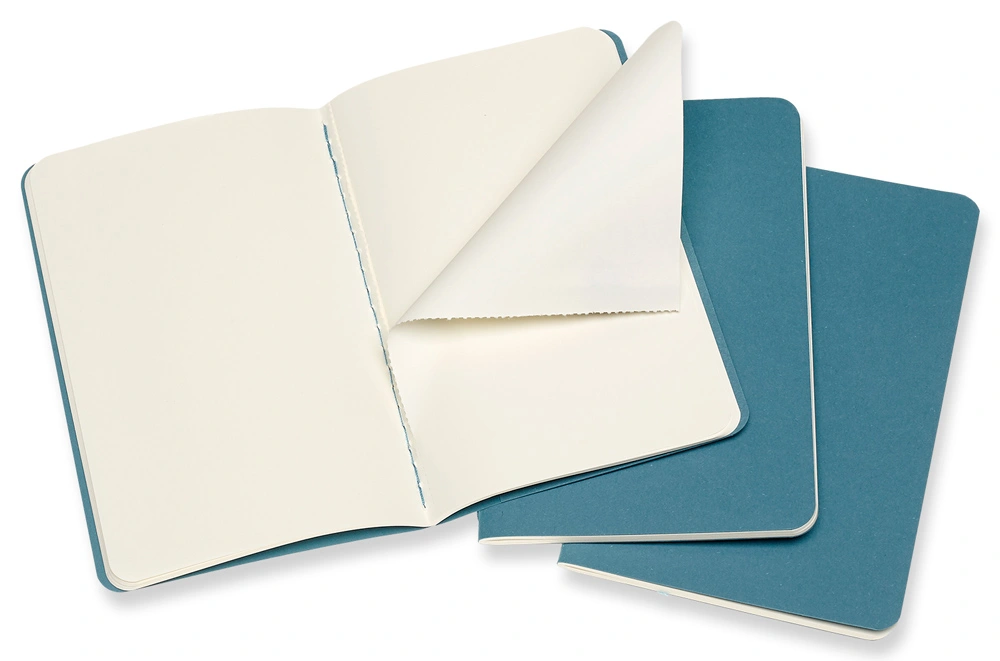 Блокнот Moleskine CAHIER JOURNAL CH013B44 Pocket 90x140мм обложка картон 64стр. нелинованный голубой (3шт) — миниатюра 2