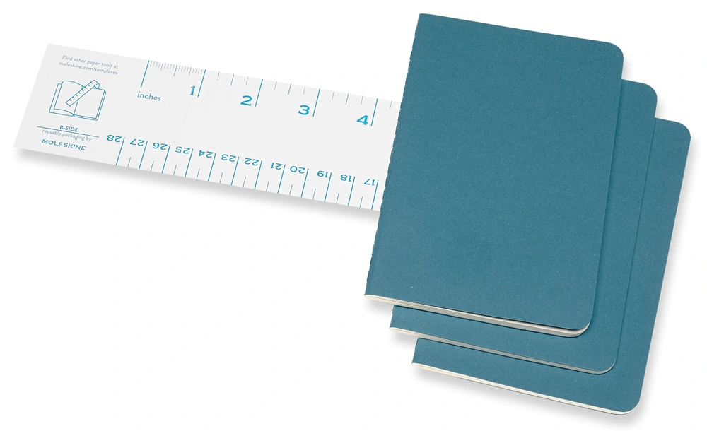 Блокнот Moleskine CAHIER JOURNAL CH013B44 Pocket 90x140мм обложка картон 64стр. нелинованный голубой (3шт) — миниатюра 3