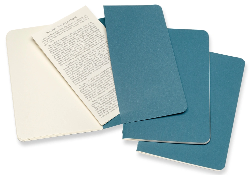 Блокнот Moleskine CAHIER JOURNAL CH013B44 Pocket 90x140мм обложка картон 64стр. нелинованный голубой (3шт) — миниатюра 4