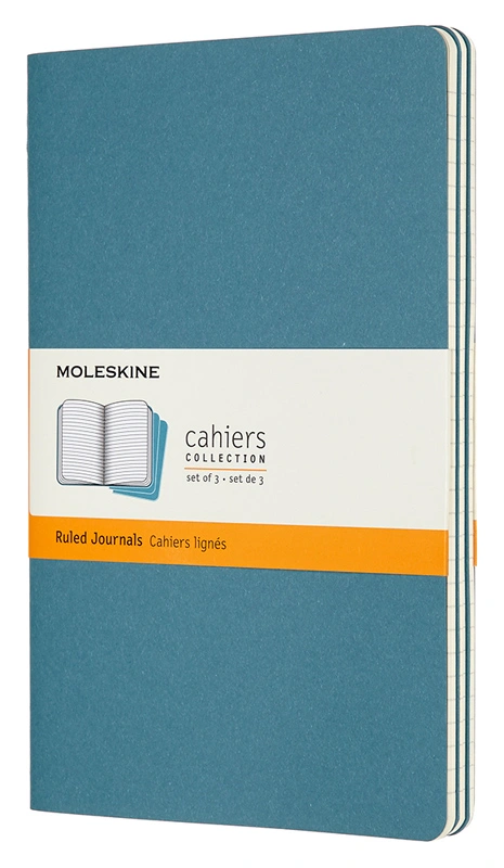Блокнот Moleskine CAHIER JOURNAL CH016B44 Large 130х210мм обложка картон 80стр. линейка голубой (3шт) — фото 1