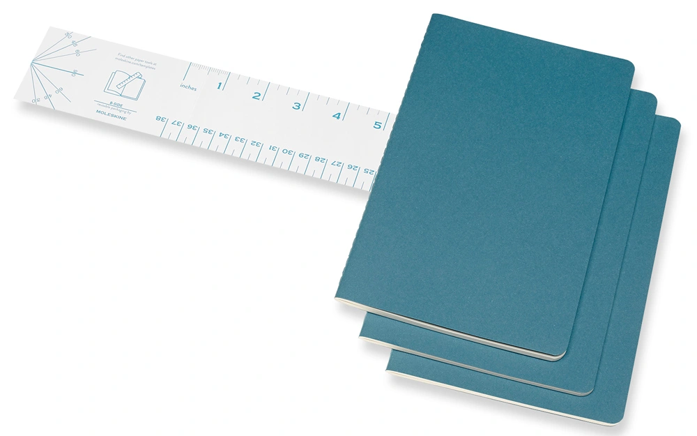 Блокнот Moleskine CAHIER JOURNAL CH016B44 Large 130х210мм обложка картон 80стр. линейка голубой (3шт) — миниатюра 3