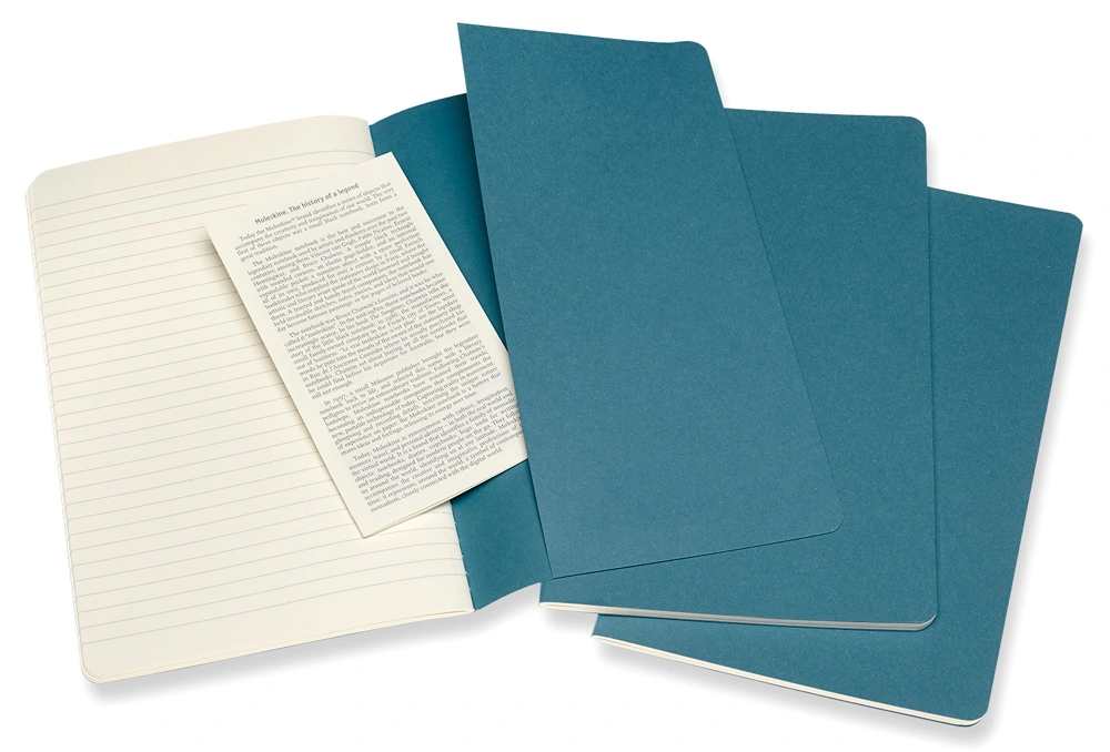 Блокнот Moleskine CAHIER JOURNAL CH016B44 Large 130х210мм обложка картон 80стр. линейка голубой (3шт) — миниатюра 4