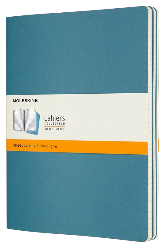 Блокнот Moleskine CAHIER JOURNAL CH023B44 XLarge 190х250мм обложка картон 120стр. нелинованный голубой (3шт) — фото 1