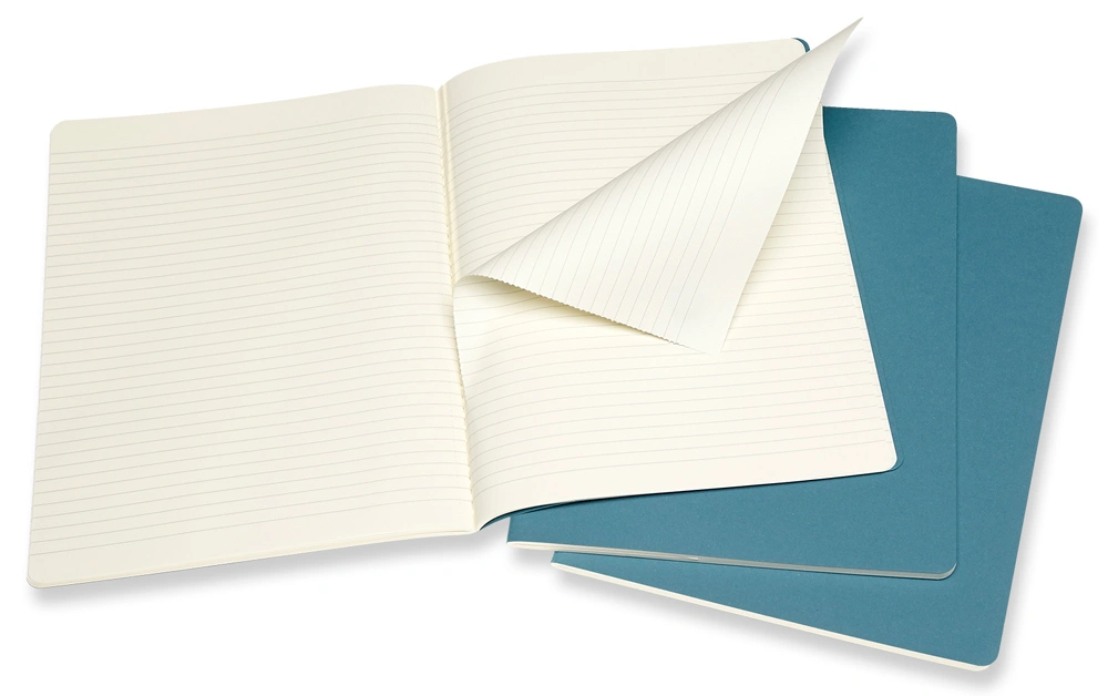 Блокнот Moleskine CAHIER JOURNAL CH023B44 XLarge 190х250мм обложка картон 120стр. нелинованный голубой (3шт) — миниатюра 2
