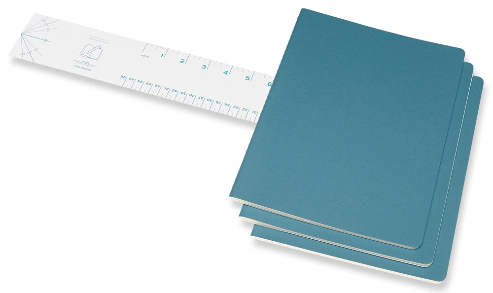 Блокнот Moleskine CAHIER JOURNAL CH023B44 XLarge 190х250мм обложка картон 120стр. нелинованный голубой (3шт) — миниатюра 3