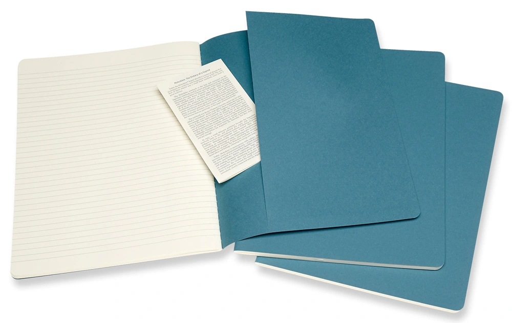 Блокнот Moleskine CAHIER JOURNAL CH023B44 XLarge 190х250мм обложка картон 120стр. нелинованный голубой (3шт) — миниатюра 4