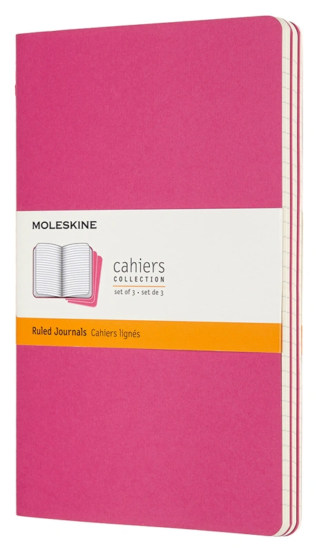 Блокнот Moleskine CAHIER JOURNAL CH016D17 Large 130х210мм обложка картон 80стр. линейка розовый неон (3шт) — фото 1