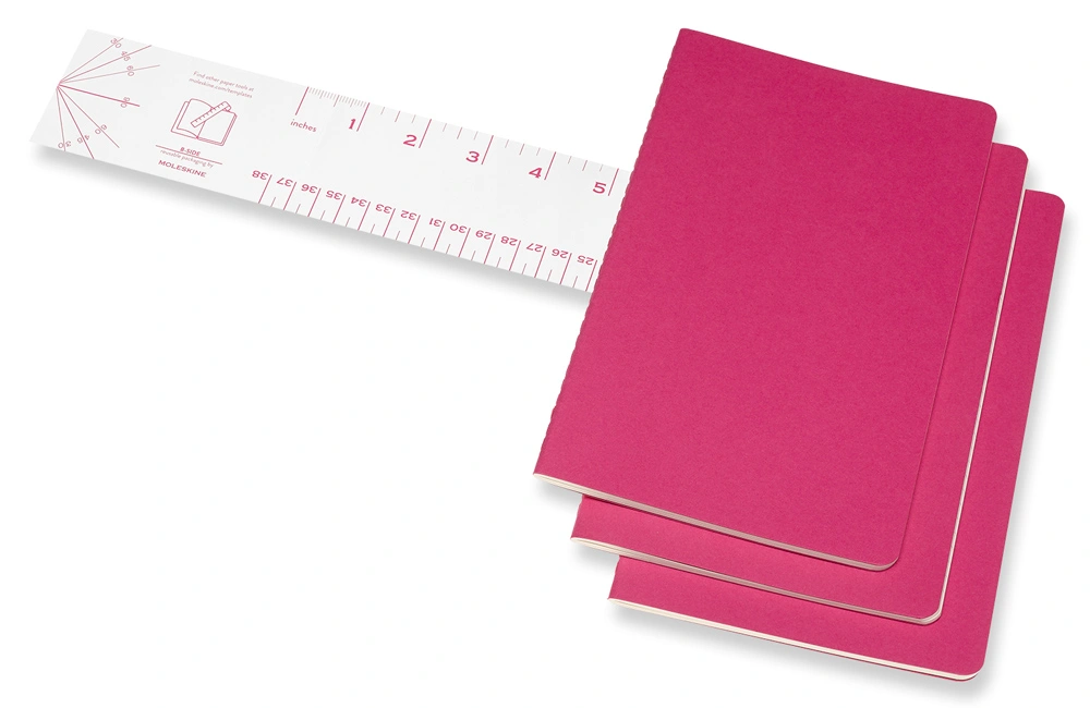 Блокнот Moleskine CAHIER JOURNAL CH016D17 Large 130х210мм обложка картон 80стр. линейка розовый неон (3шт) — миниатюра 3