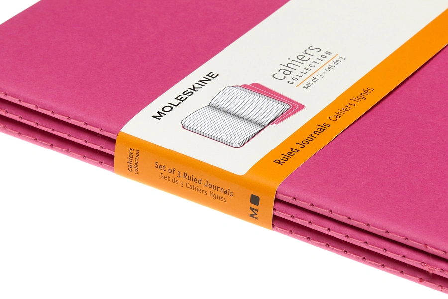 Блокнот Moleskine CAHIER JOURNAL CH016D17 Large 130х210мм обложка картон 80стр. линейка розовый неон (3шт) — миниатюра 5