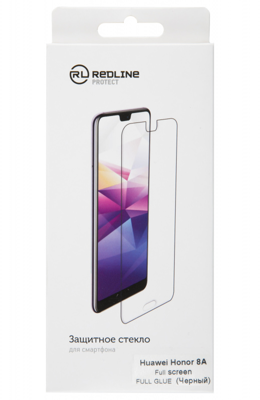 Защитное стекло для экрана Redline черный для Huawei Honor 8A/8A pro/U6 2019 1шт. (УТ000017075) — миниатюра 2