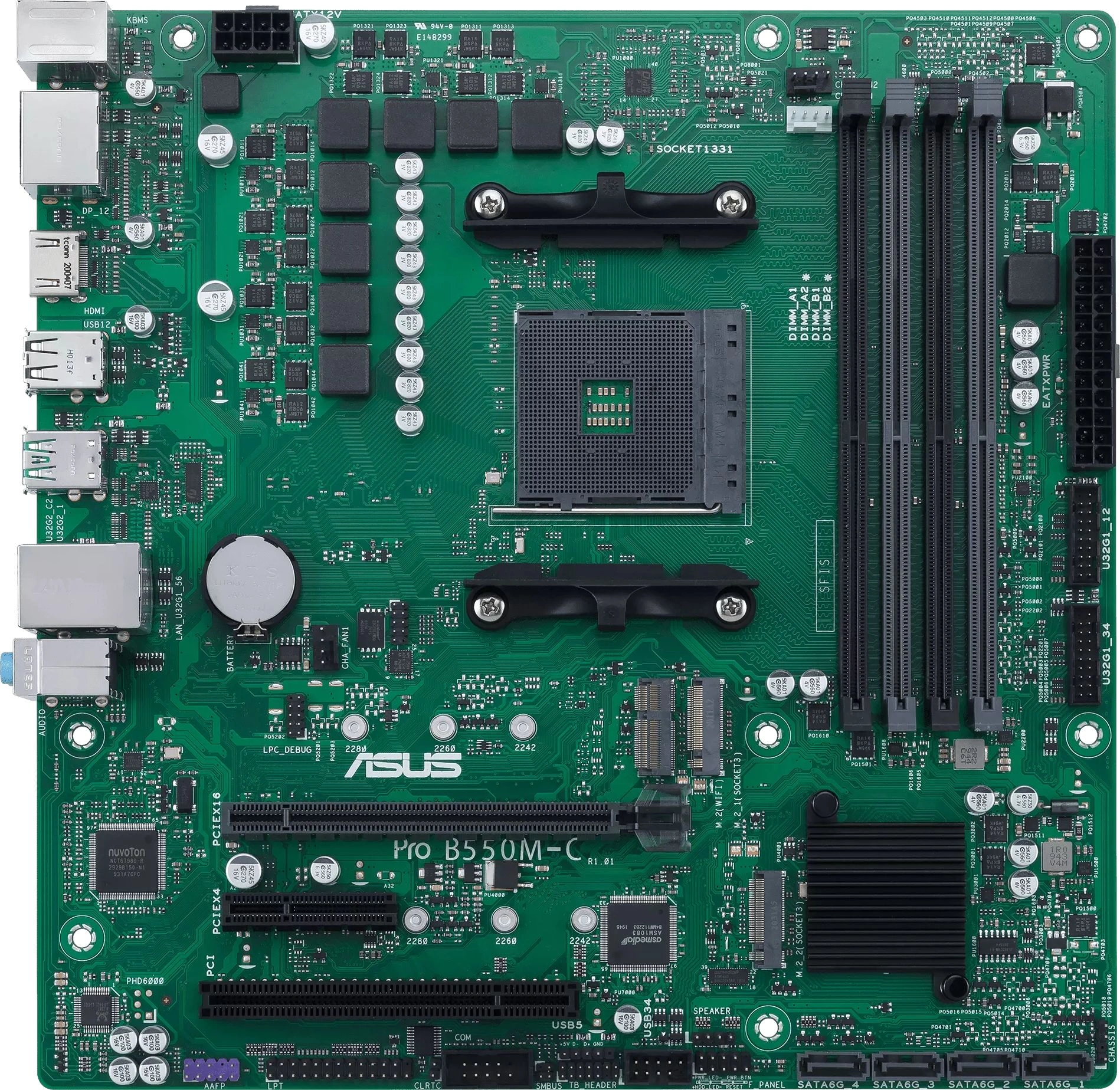Материнская плата Asus PRO B550M-C/CSM Soc-AM4 AMD B550 4xDDR4 mATX AC`97 8ch(7.1) GbLAN RAID+HDMI+DP — миниатюра 7