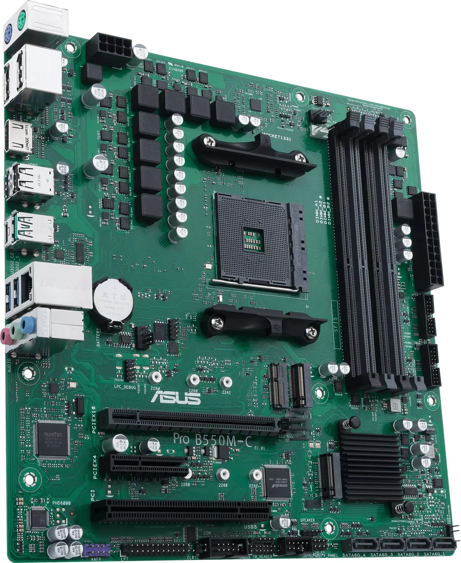 Материнская плата Asus PRO B550M-C/CSM Soc-AM4 AMD B550 4xDDR4 mATX AC`97 8ch(7.1) GbLAN RAID+HDMI+DP — миниатюра 2